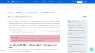 Box for BlackBerry 10 FAQ - Box