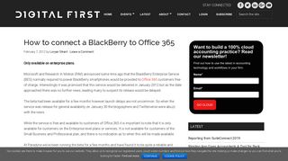 How to connect a BlackBerry to Office 365 - Digital First