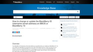 How to change or update the BlackBerry ID Username (email ...