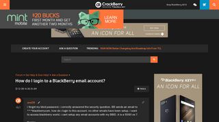 How do I login to a BlackBerry email account? - BlackBerry Forums ...