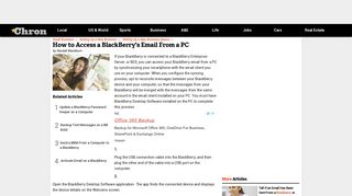 How to Access a BlackBerry's Email From a PC | Chron.com
