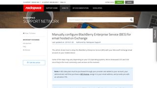 Manually configure BlackBerry Enterprise Service (BES) for email ...