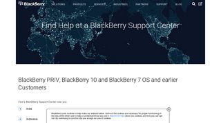 Support Locations - BlackBerry
