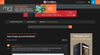 how to login account facebook? - BlackBerry Forums at CrackBerry.com