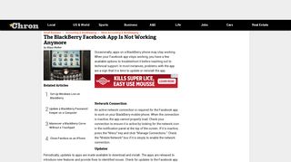 The BlackBerry Facebook App Is Not Working Anymore | Chron.com