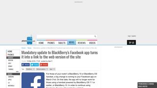 Mandatory update to BlackBerry's Facebook app turns it into a link to ...
