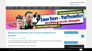 Blackberry App World tip: How to reset a Blackberry ID & password -
