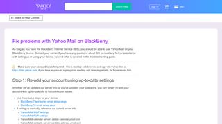 Fix problems with Yahoo Mail on BlackBerry | Yahoo Help - SLN3710