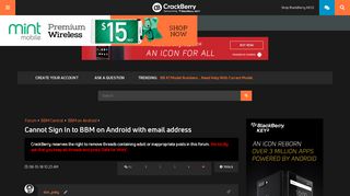 Cannot Sign In to BBM on Android with email address - BlackBerry ...
