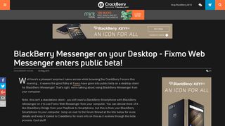BlackBerry Messenger on your Desktop - Fixmo Web Messenger ...