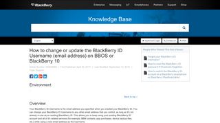 How to change or update the BlackBerry ID Username (email address ...