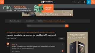 can you guys help me recover my blackberry ID password ...