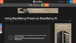 Using BlackBerry Protect on BlackBerry 10 | CrackBerry.com