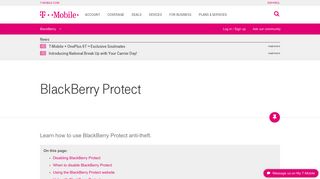 BlackBerry Protect | T-Mobile Support