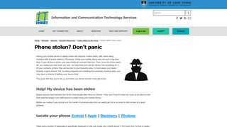 Phone stolen? Don't panic | Information and Communication ...