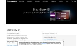 BlackBerry ID - BlackBerry Login - Sign In to Apps & Services - United ...
