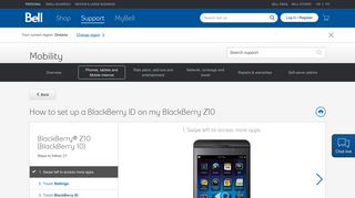 How to set up a BlackBerry ID on my BlackBerry Z10 - Bell support