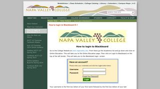 How to login to Blackboard 9.1 - Napa Valley College