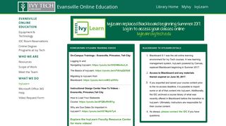 IvyLearn - Evansville Online Education - Ivy Tech Libraries at Ivy ...