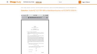 Voda NZ 3:27 PM 46% A Blackboard.aut.ac.nz ECONTO - Chegg