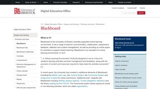 Blackboard | Digital Education Office | University of Bristol
