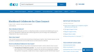 Blackboard Collaborate for Class Connect - K12 Customer Support