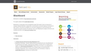 Blackboard Help - Cornell University