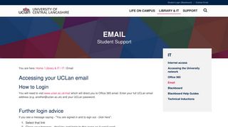 Email | Student Support | University of Central Lancashire