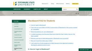 Blackboard FAQ for Students | Fitchburg State University