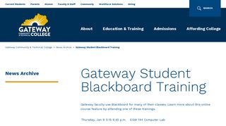 Gateway Student Blackboard Training | GCTC - Gateway Community ...