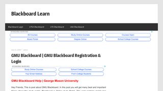 GMU Blackboard | GMU Blackboard Login Help And Learn 2018