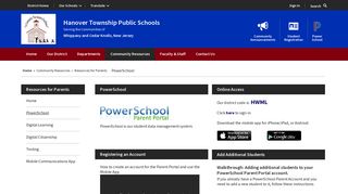 Resources for Parents / PowerSchool - Hanover Township Public ...