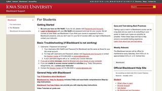 For Students - Blackboard Support - Iowa State University