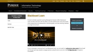 Teaching and Learning Technologies - Blackboard Learn - itap.Purdue