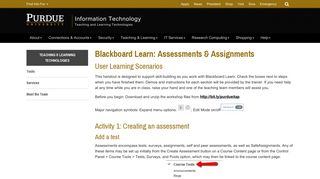 Teaching and Learning Technologies: Blackboard Learn ... - itap.Purdue
