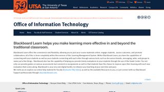 Blackboard Learn helps you make learning more effective in ... - UTSA