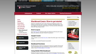 Blackboard Learn: How to get started - Online ... - WSU Online