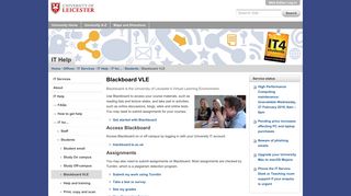 Blackboard VLE — University of Leicester