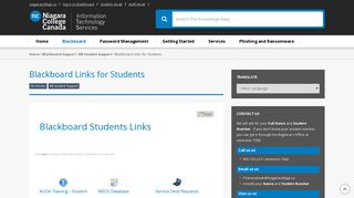 Blackboard Links for Students - (ITS) | Niagara College