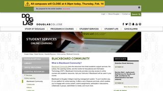Blackboard online learning portal - Douglas College