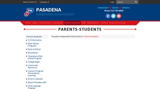 Parents-Students - Pasadena Independent School ... - Pasadena ISD