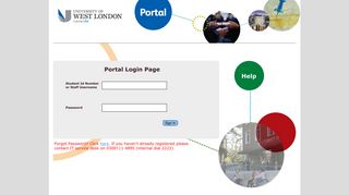 UWL Portal login page - University of West London