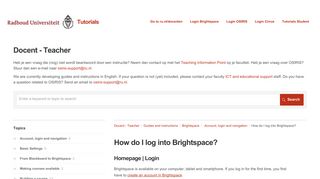 How do I log into Brightspace?
