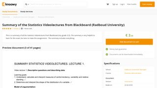 Summary of the Statistics Videolectures from Blackboard (Radboud ...