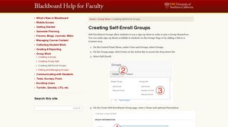 Creating Self-Enroll Groups · Blackboard Help for Faculty