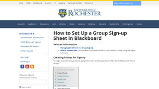 Creating a Signup Sheet for your class - Blackboard : University of ...