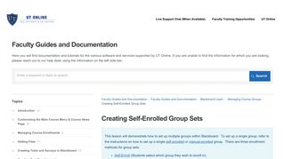 Creating Self-Enrolled Group Sets | Blackboard Learn | Faculty ...