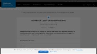 Blackboard Learn for online orientation | Blackboard Community