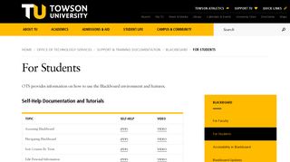 For Students | Towson University