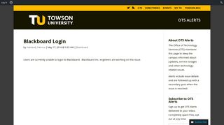 Blackboard Login | OTS Alerts - Towson WordPress